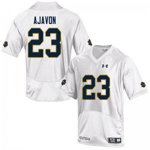 Notre Dame Fighting Irish Men's Litchfield Ajavon #23 White Under Armour Authentic Stitched College NCAA Football Jersey DSX8199PD